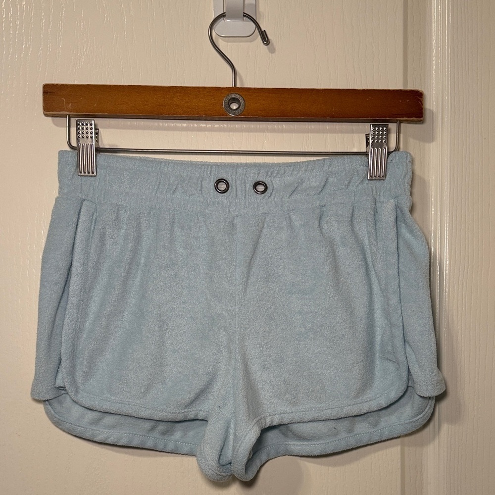 Pink Republic Junior's Light Blue Terry Cloth Shorts Size Small EUC